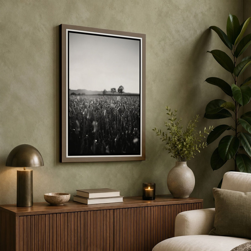 Wildflower Horizon Scandinavian - Wrapped Canvas, 36x24 - 91.4 x 61.0 cm, Ochre Border