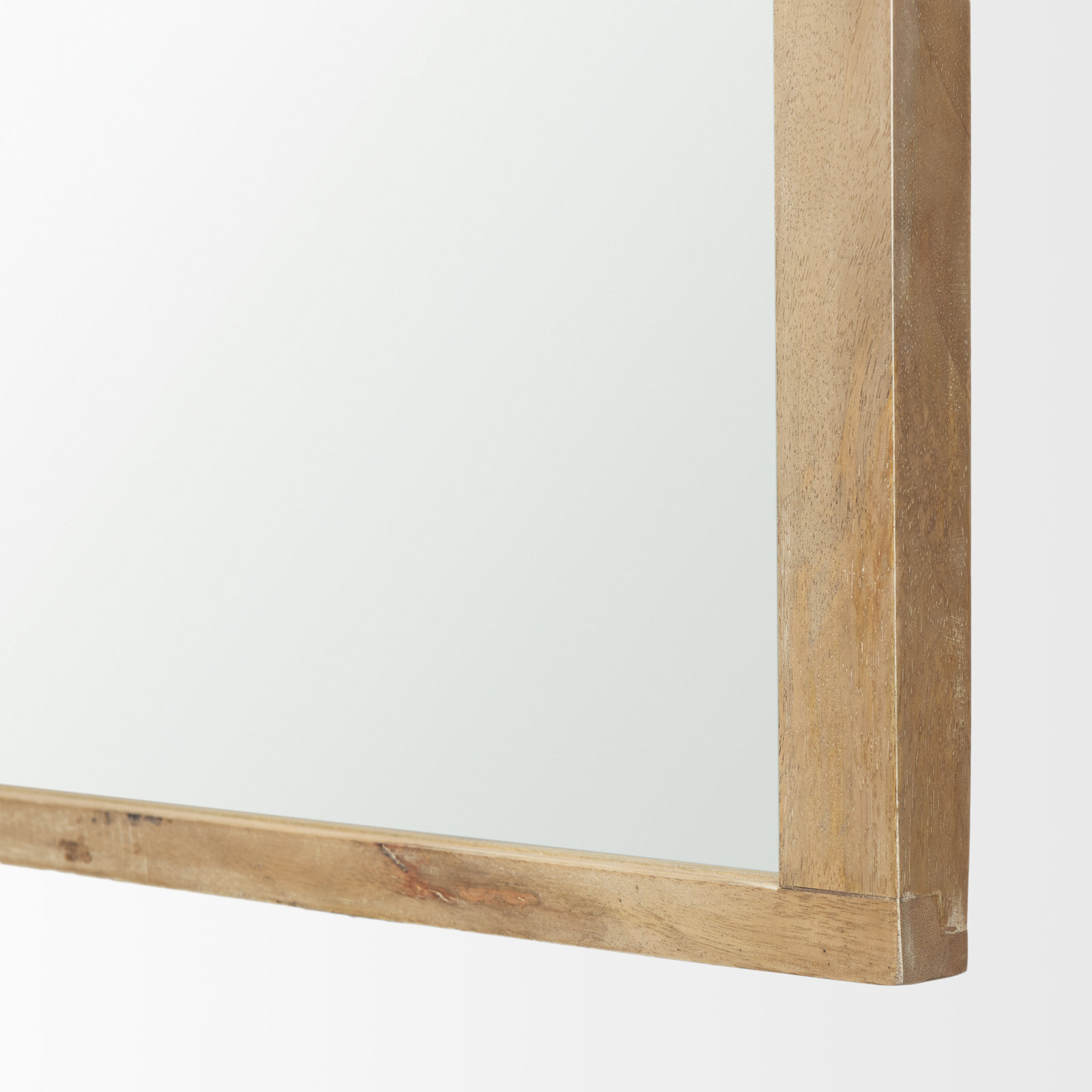 Vixe Solid Wood Mirror, Light Brown, 36" x 23"