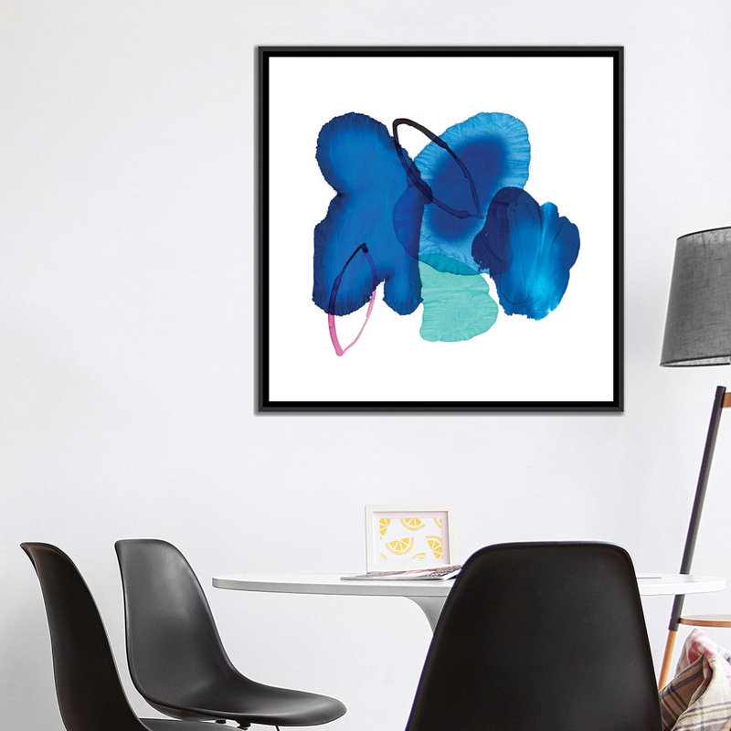 « splash ink », impression sur toile, H 18 po x l 18 po x P 1,5 po, Toile avec cadre noir, Pas de tapis