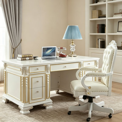 Bureau d'écriture rétro en bois sculpté