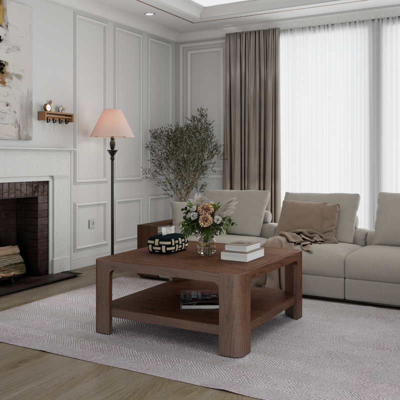 Lai Coffee Table With Open Shelf, Walnut, Walnut