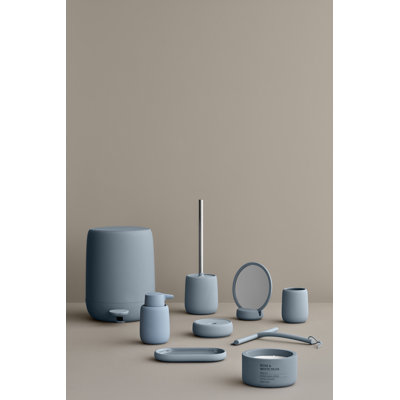 SONO 15.37" Ceramic Toilet Brush and Holder