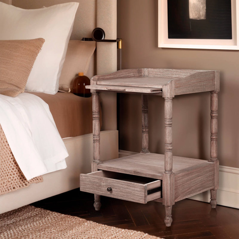Artisans 45cm W Solid Wood Bedside Table