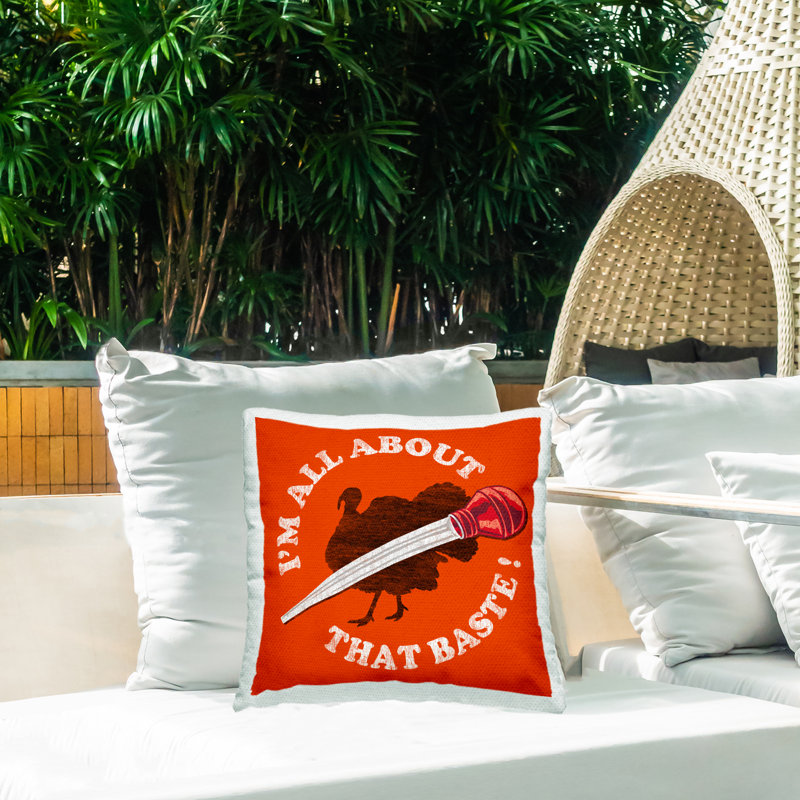 All About That Baste Outdoor Printed Pillow design by Jedco Brands, Inc.