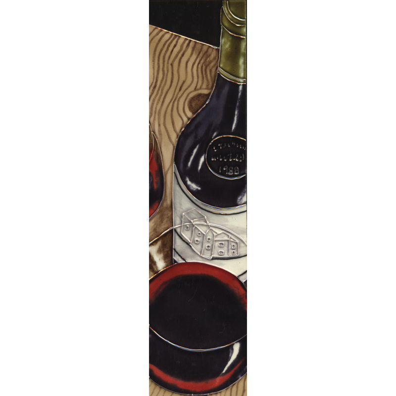 Wine Painting Wall Décor 4x16" Art Tile