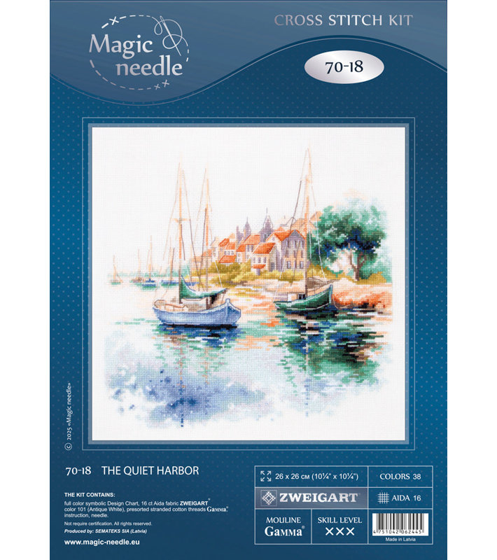 The Quiet Harbor Counted Cross Stitch Kit by Magic Needle 70-18