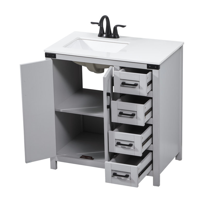 Ensemble de meuble-lavabo simple 32 po Slayton, Gris