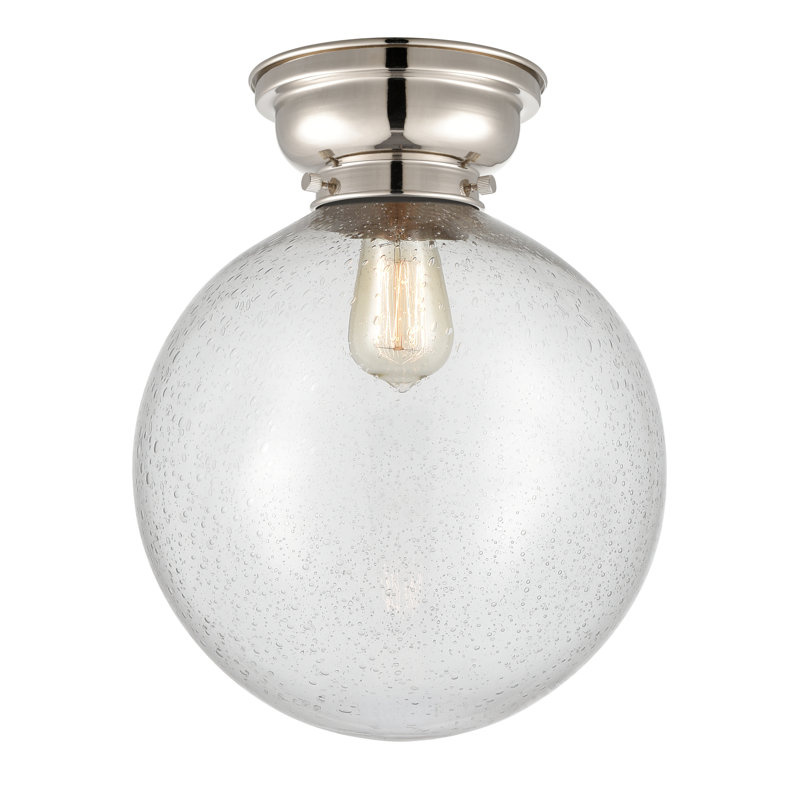 Plafonnier encastré 1 lampe 12 po Alstrom, Nickel satiné brossé, Grainé, Ampoule non incluse