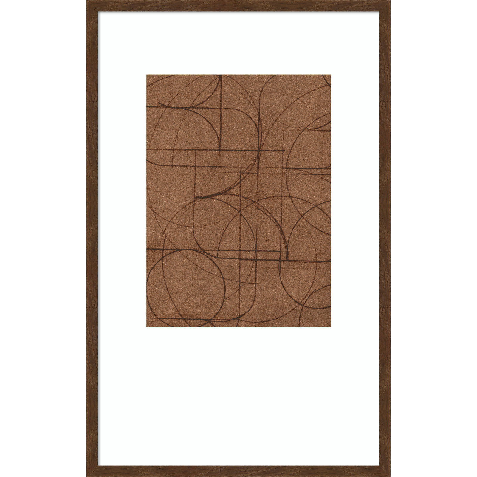 Curved 1 Print by Dan Hobday, 33" H x 21" W, Carlisle Brown Narrow Framed Print with Mat