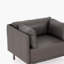 Méridienne 39 po en similicuir gris rétro avec revêtement en polyester et similicuir, structure en bois massif et pieds en acier, pour le salon, la chambre à coucher ou le bureau-107004691