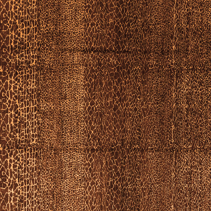 Tapis tissé à la machine Gerilyn en brun / brun clair, Carré 5 pi