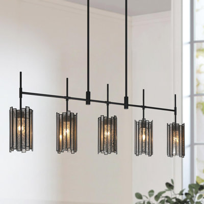 Shoshoni 5-Light 45.3"W Oversized Kitchen Island Modern Linear Chandelier