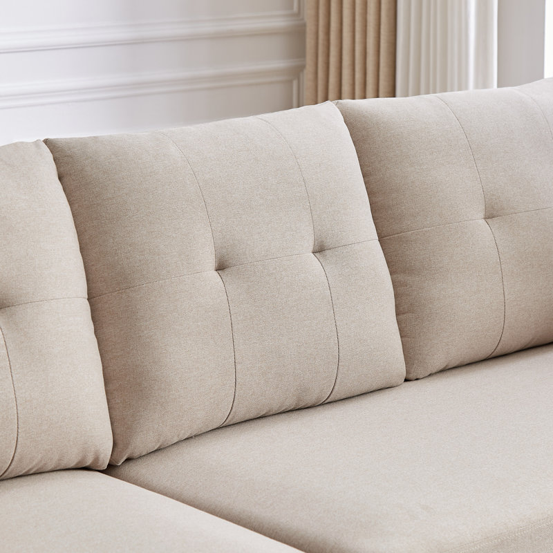 Canapé modulaire rembourré 3 pièces Kurumi, Polyester beige