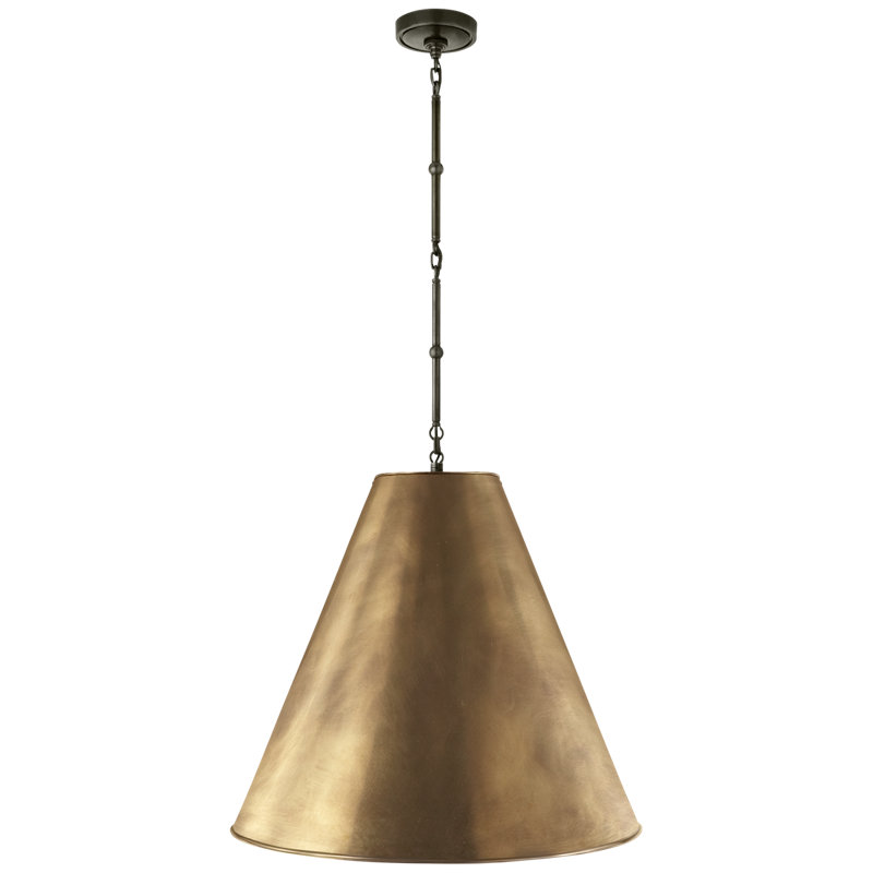 Thomas O'Brien Goodman Large Hanging Lamp, Antique Brass, Bronze