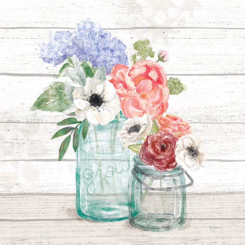 Pastel Flower Market XII by Mary Urban - Wrapped Canvas Painting, 30cm H x 30cm W