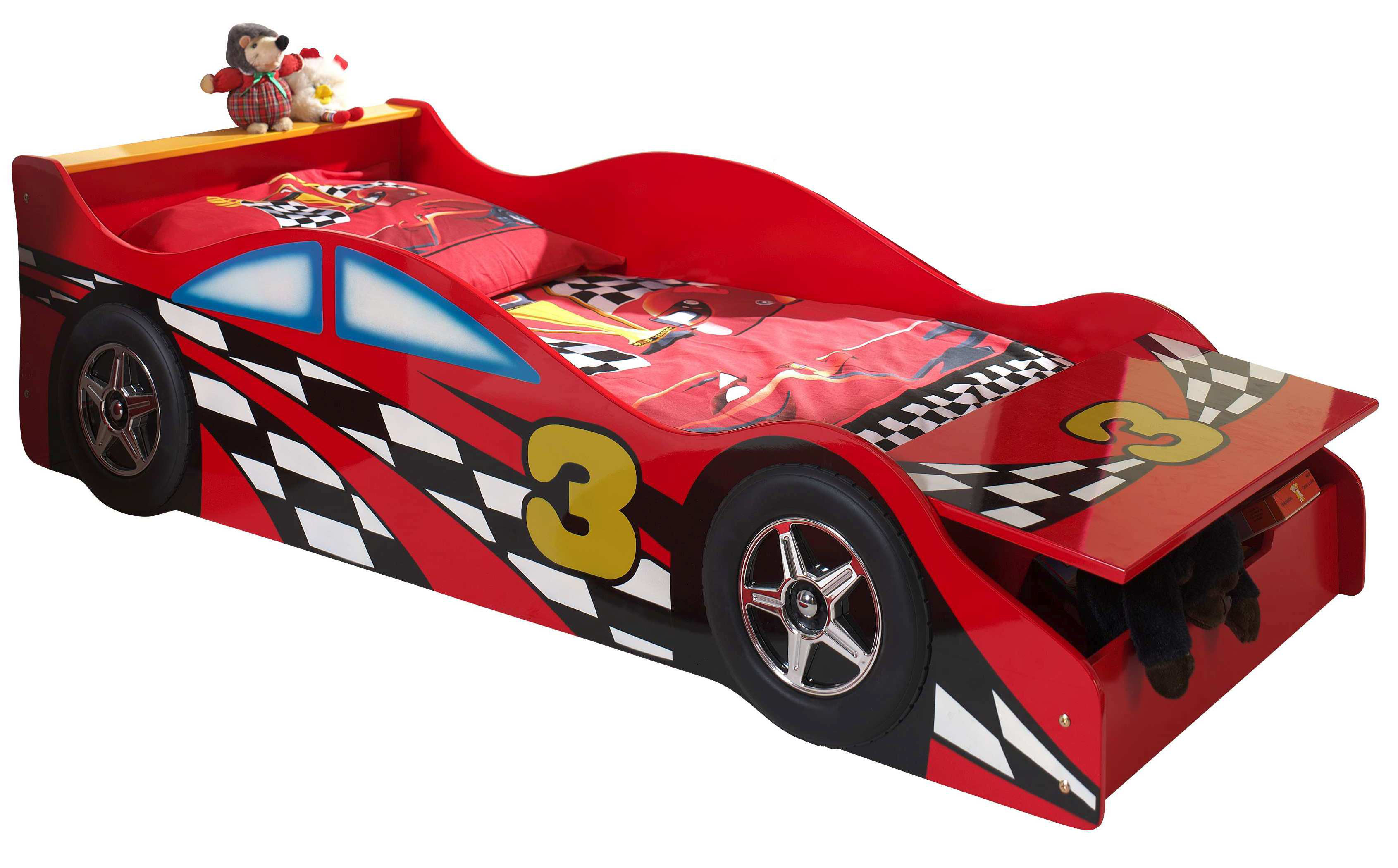 Vipack Autobett Race Car mit Matratze, 90 x 200 cm