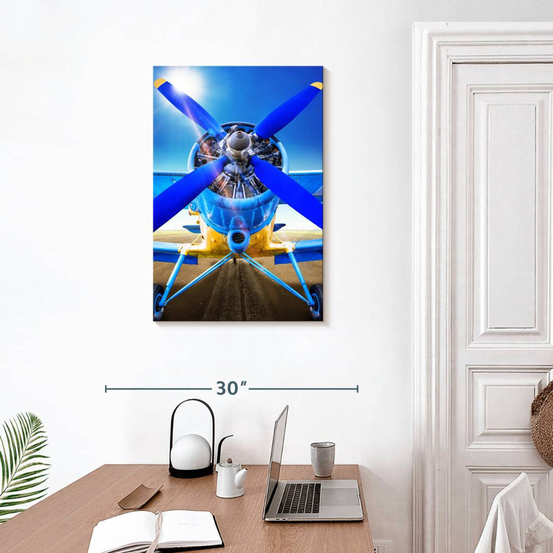 Mehar Blue Propeller Plane, 30" H x 20" W