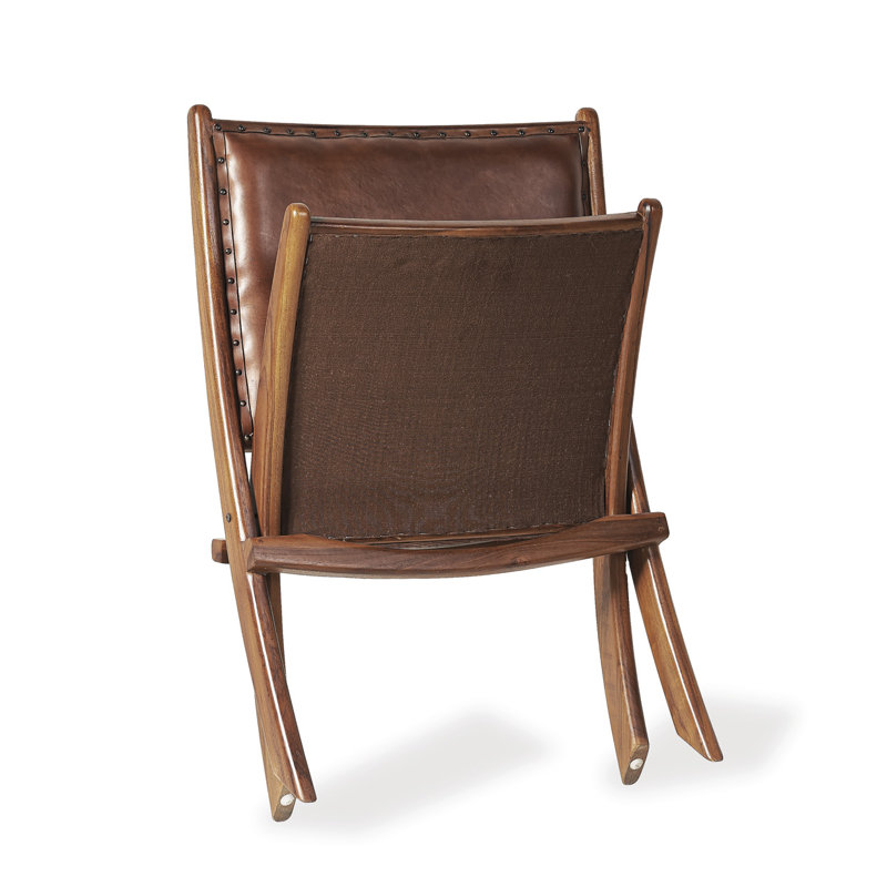Leather Folding Low Armchair