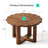 31.5" Round Solid Wood Coffee Table, Petal Shape Rattan Coffee Table with Open Display Area-1299834572