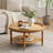31.3" Round Boho Coffee Table With Storage Shelf