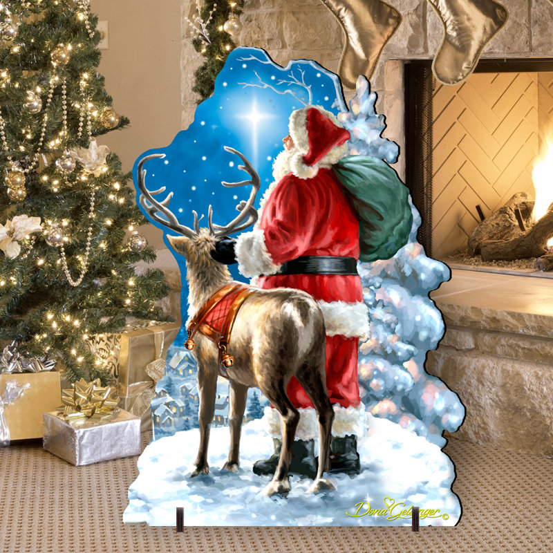 Starry nuit à la maison père noël et décoration d’extérieur/figurine