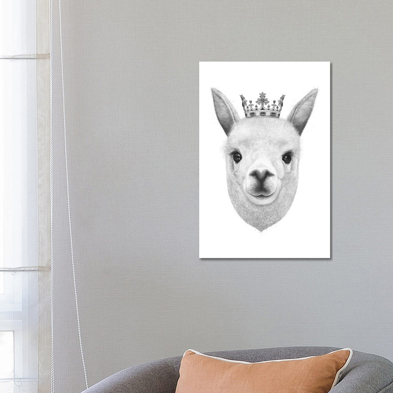 The King Llama by Valeriya Korenkova - Wrapped Canvas Gallery-Wrapped Canvas Giclée, 66.04 cm H x 45.72 cm W
