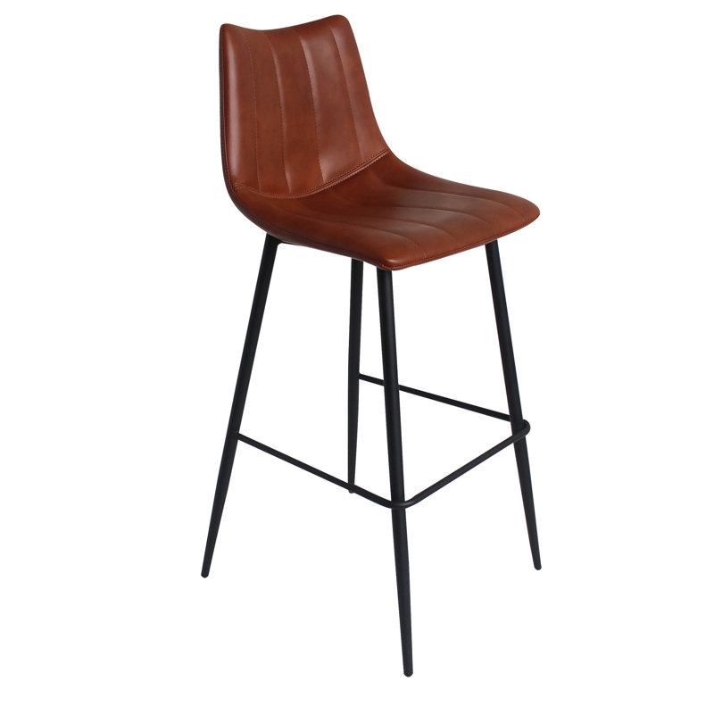 Finnigan Counter & Bar Stool, Bar Stool (30" Seat Height), Brown/Faux Leather