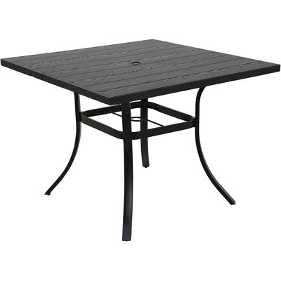 Errik Metal Dining Table with Umbrella Hole