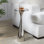 Table d'appoint ronde en métal Raffaella H 22 po x l 9,5 po
