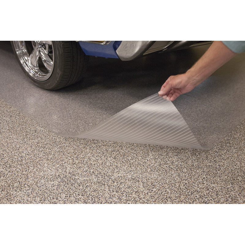 Rouleau de plancher de garage nervuré transparent, L 7,5 pi x l 17 pi