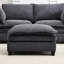 Coussin surdimensionné en velours avec 2 coussins d'assise et d'accoudoirs profonds pour la relaxation