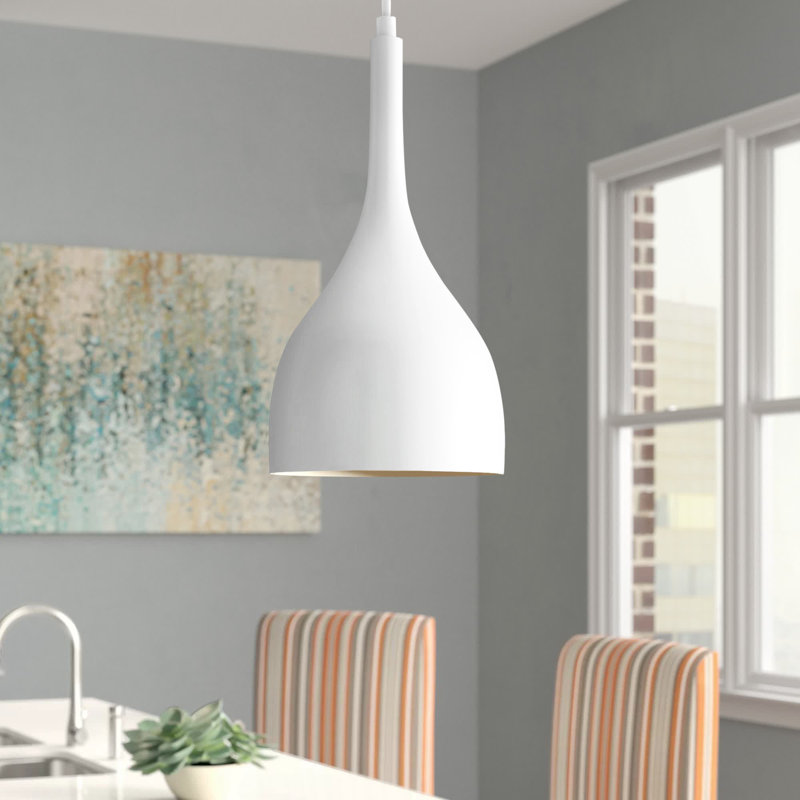 Bellingham 1 - Light Single Pendant, 13.25" H x 6.75" W x 6.75" D, Matte White