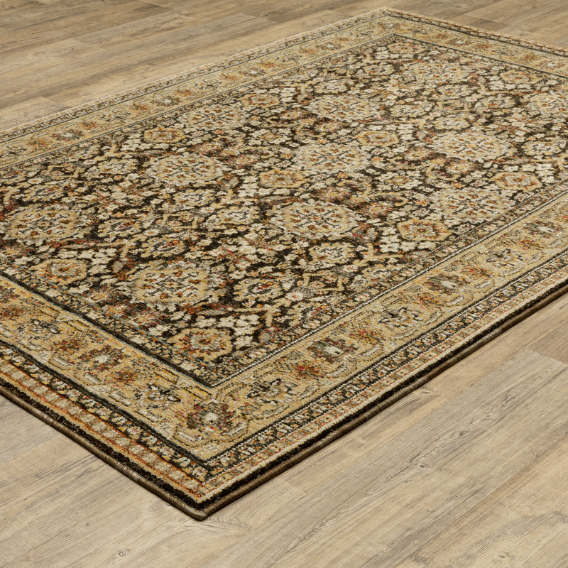 Tapis oriental en nylon / polypropylène tissé à la machine Ansara, Rectangle 5 pi 3 po x 7 pi 3 po