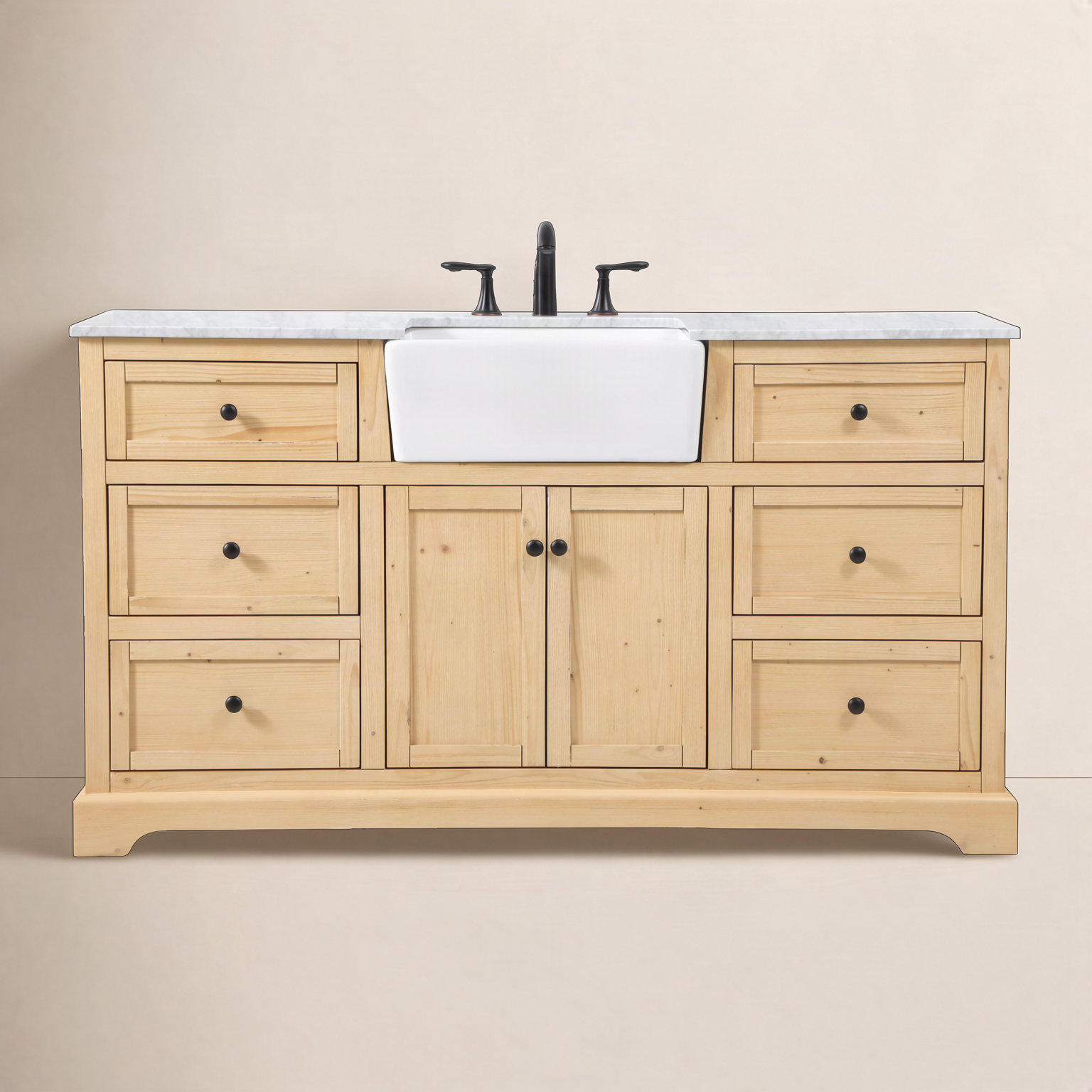 Pardue 60'' Single Bathroom Vanity, Light Brown