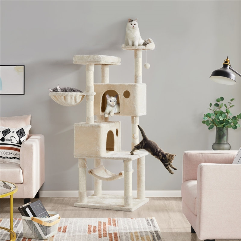 Multiple Level Cat Tree with Scratching Posts, Beige