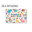 Tapis de bain Doodle coloré, 16 x 24 po
