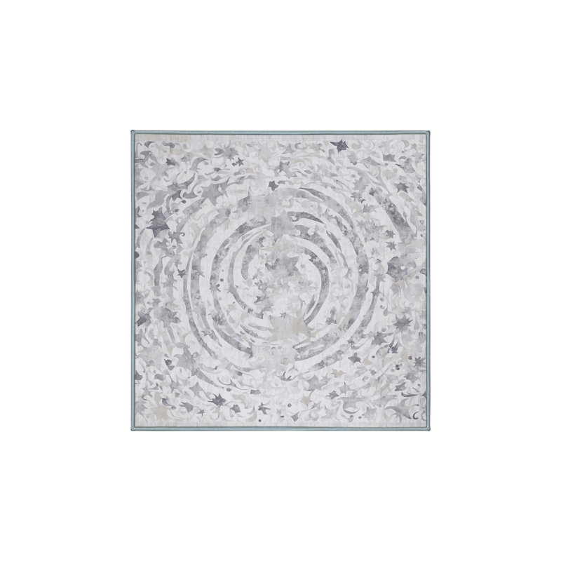 Silky Soft Plush Blue Area Rug, Square 8'