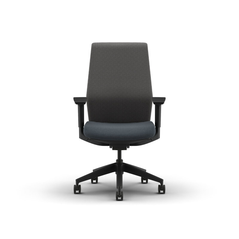HON Cipher Mesh Back Task Chair, Black, Darkness Fabric, Black Accent, Black Frame, Black, Darkness