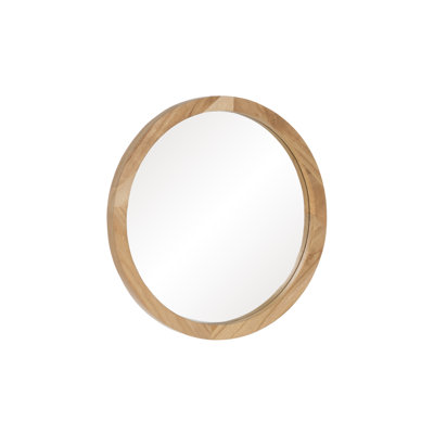 Solid Wood Round Mirror