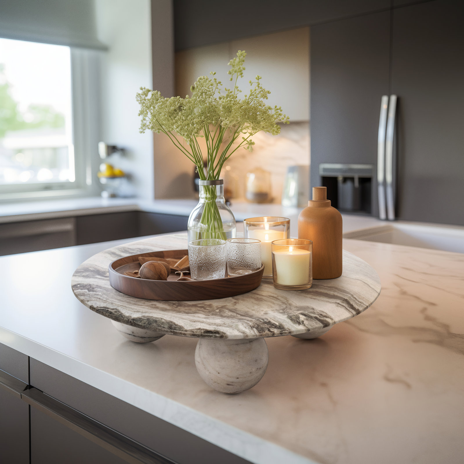 Sandra Genuine Marble Decorative Tray