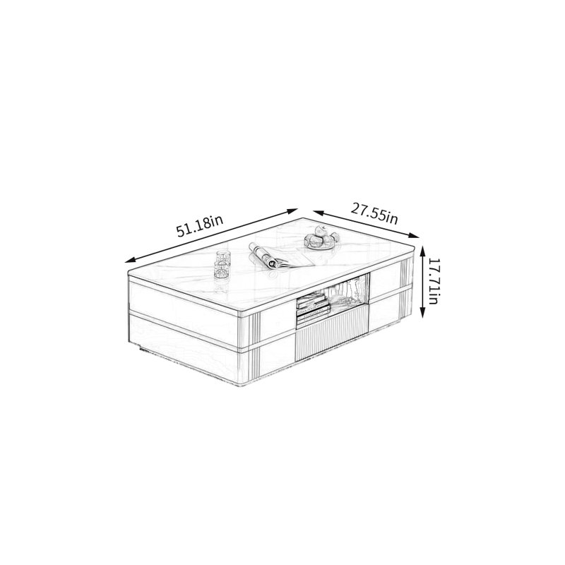 Single Coffee Table, White/Black