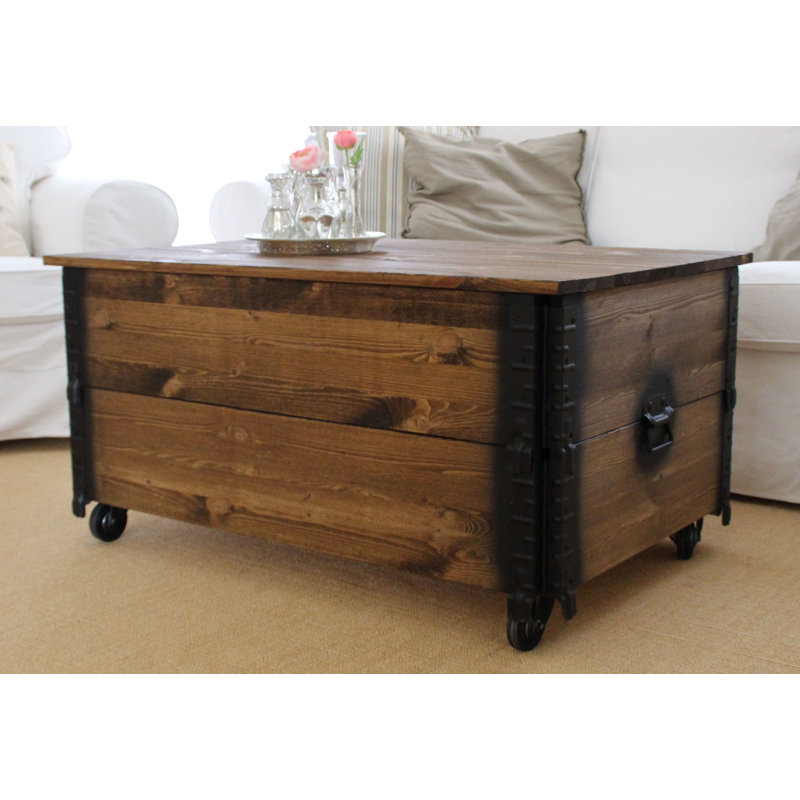 Brooke Solid Wood Coffee Table, Dark brown