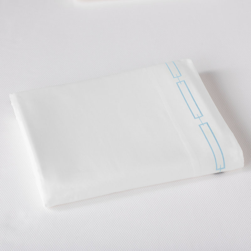 Drap en coton de qualité égyptienne 420 fils Stanza, Drap plat de taille très grand, Ciel