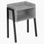Table d'appoint, côté, bout, table de chevet, lampe, stratifié gris, métal noir, contemporain, moderne-719019198