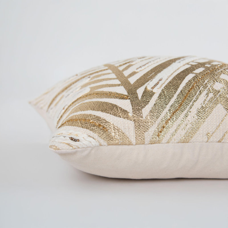 Coussin 100% coton, Polyester, Or / naturel