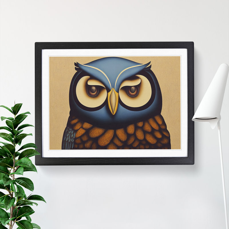 Splendorous Owl - Framed Print, Black, 46cm H x 64cm W x 2cm D