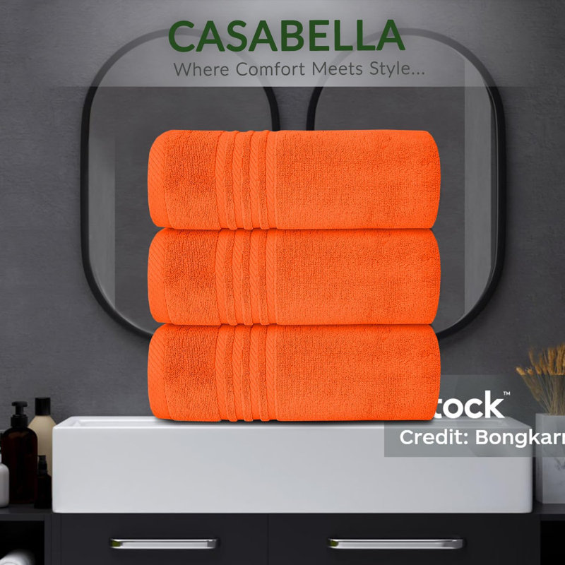 3Pk Zero Twist Large Bath sheet 80x140, Orange