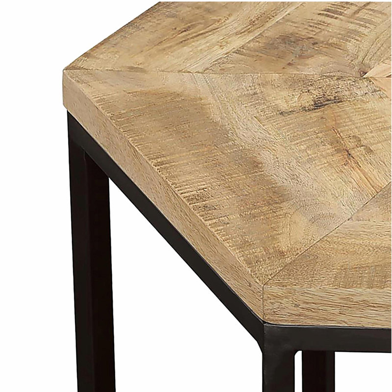 Table gigogne 2 pièces naturelle et noire