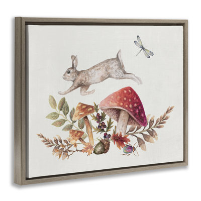 "Rustic Botanicals & Hare", art mural encadré par Janice Gaynor