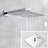 Chrome Square 12" Rain Shower Head 3-way Function Hand & Tub Spout PB Shower Kit